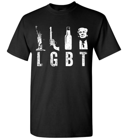 Liberty Guns Beer Trump 2020 Shirt LGBT Parody Funny Gift Black / S - TDL-APPAREL