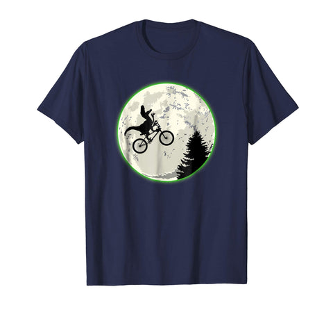 tdlapparel Raptor Moon Dinosaur on a Bike T-Shirt Short Sleeves Men / Navy / S T-Shirt - TDL-APPAREL