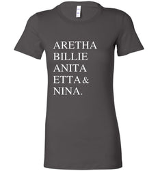 Female Legend T-Shirt: Soul and Jazz, Aretha, Nina, Billie, Etta, Anita