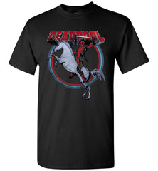 Marvel Deadpool Riding A Unicorn Circle Graphic T-Shirt  - TDL-APPAREL