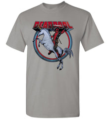 Marvel Deadpool Riding A Unicorn Circle Graphic T-Shirt  - TDL-APPAREL