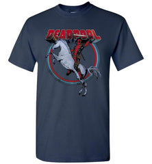 Marvel Deadpool Riding A Unicorn Circle Graphic T-Shirt  - TDL-APPAREL
