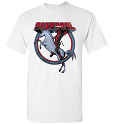 Marvel Deadpool Riding A Unicorn Circle Graphic T-Shirt