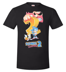 Sonic The Hedgehog 2 Mens T-Shirt - Classic Box Art with Tails Image