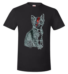 David Bowie Ziggy Stardust Cat Men's T-Shirt  - TDL-APPAREL