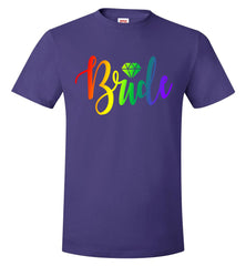 Bride Rainbow Shirt LGBT Wedding Engagement Tee  - TDL-APPAREL