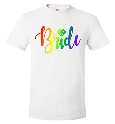 Bride Rainbow Shirt LGBT Wedding Engagement Tee