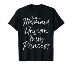 tdlapparel I am a Mermaid Unicorn Fairy Princess Shirt Cute Magical Tee T-Shirt - TDL-APPAREL