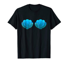 tdlapparel Two Mermaid Shells T-Shirt Cute Bikini Bra Costume Top Tee T-Shirt - TDL-APPAREL
