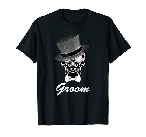 tdlapparel Groom Halloween Wedding Day of the Dead T-Shirt Short Sleeves Men / Black / S T-Shirt - TDL-APPAREL