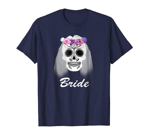tdlapparel Halloween Wedding Day of the Dead Bride T-Shirt Short Sleeves Men / Black / S T-Shirt - TDL-APPAREL