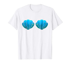 tdlapparel Two Mermaid Shells T-Shirt Cute Bikini Bra Costume Top Tee T-Shirt - TDL-APPAREL