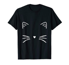 tdlapparel Black Cat Face T Shirt for Men Women Kids T-Shirt - TDL-APPAREL
