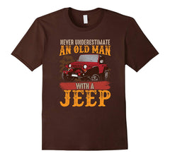 tdlapparel Mens Mens Never Underestimate An Old Man With A Jeep T Shirt T-Shirt - TDL-APPAREL
