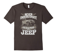 tdlapparel Mens Never Underestimate An Old Man With A Jeep T Shirt T-Shirt - TDL-APPAREL