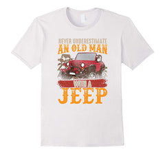 tdlapparel Mens Mens Never Underestimate An Old Man With A Jeep T Shirt T-Shirt - TDL-APPAREL