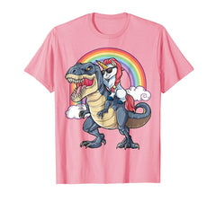 tdlapparel Unicorn Dinosaur T Shirt Girls Gifts Party Rainbow T rex Tee T-Shirt - TDL-APPAREL