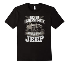 tdlapparel Mens Never Underestimate An Old Man With A Jeep T Shirt T-Shirt - TDL-APPAREL