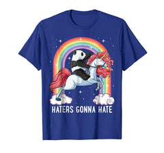 tdlapparel Panda Riding Unicorn T Shirt Haters Gonna Hate Pandicorn Tee T-Shirt - TDL-APPAREL