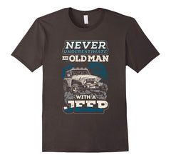 tdlapparel Mens Never Underestimate An Old Man With A Jeep T Shirt T-Shirt - TDL-APPAREL