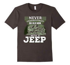 tdlapparel Mens Never Underestimate An Old Man With A Jeep T Shirt T-Shirt - TDL-APPAREL
