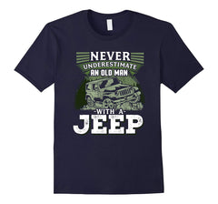 tdlapparel Mens Never Underestimate An Old Man With A Jeep T Shirt T-Shirt - TDL-APPAREL