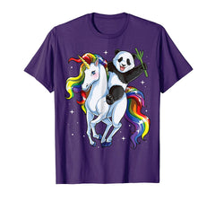 tdlapparel Panda Riding Unicorn T Shirt Pandicorn Funny Rainbow Gifts T-Shirt - TDL-APPAREL