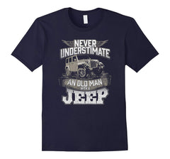 tdlapparel Mens Never Underestimate An Old Man With A Jeep T Shirt T-Shirt - TDL-APPAREL