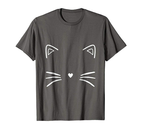 tdlapparel Black Cat Face T Shirt for Men Women Kids Short Sleeves Men / Dark Chocolate / S T-Shirt - TDL-APPAREL