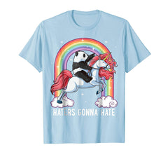 tdlapparel Panda Riding Unicorn T Shirt Haters Gonna Hate Pandicorn Tee T-Shirt - TDL-APPAREL