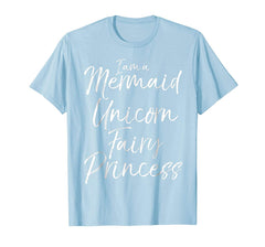 tdlapparel I am a Mermaid Unicorn Fairy Princess Shirt Cute Magical Tee T-Shirt - TDL-APPAREL