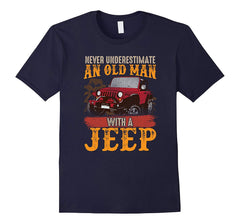 tdlapparel Mens Mens Never Underestimate An Old Man With A Jeep T Shirt T-Shirt - TDL-APPAREL
