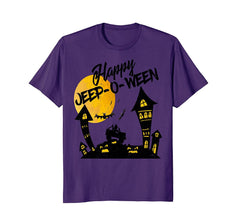 tdlapparel Jeep-O-Ween Jeep Happy Halloween Witch Distressed Shirt T-Shirt - TDL-APPAREL