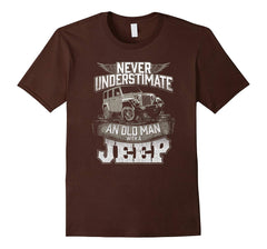 tdlapparel Mens Never Underestimate An Old Man With A Jeep T Shirt T-Shirt - TDL-APPAREL
