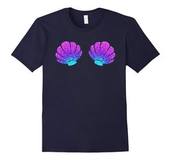 tdlapparel Womens Top Mermaid Costume Sea Shell Bra Pink T-Shirt Girls
