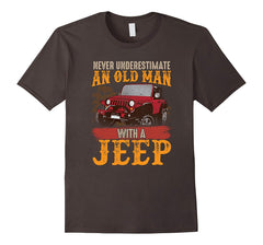 tdlapparel Mens Mens Never Underestimate An Old Man With A Jeep T Shirt T-Shirt - TDL-APPAREL