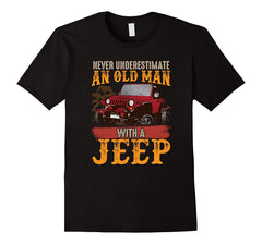 tdlapparel Mens Mens Never Underestimate An Old Man With A Jeep T Shirt T-Shirt - TDL-APPAREL