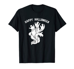 tdlapparel Happy Halloween Ghost Shirt, Spooky Ghoul Squad Tee Gift T-Shirt - TDL-APPAREL