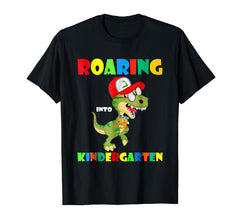 tdlapparel Roaring Kindergarten Dinosaur T Rex Back to School Shirt Boy T-Shirt - TDL-APPAREL