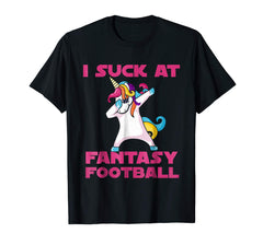 tdlapparel i suck at fantasy football dabbing unicorn t-shirt T-Shirt - TDL-APPAREL