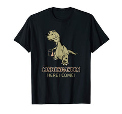 tdlapparel Kindergarten Here I Come Shirt Dinosaur First Day Of School T-Shirt - TDL-APPAREL