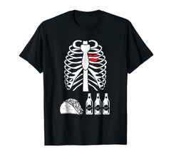 tdlapparel Beer Tacos Skeleton X-Ray Funny Halloween Costume T-shirt T-Shirt - TDL-APPAREL