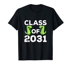 tdlapparel Class of 2031 Roaring Dinosaur Kindergarten School Tee Shirt T-Shirt - TDL-APPAREL