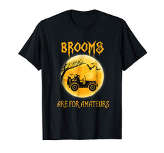 tdlapparel Brooms Are For Amateurs Jeep Funny Halloween Shirt T-Shirt - TDL-APPAREL
