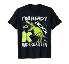 tdlapparel I'm Ready To Rock Kindergarten Dinosaur Shirt Kids Boys T-Shirt - TDL-APPAREL