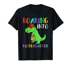 tdlapparel Roaring Kindergarten - Funny Back to School T-Rex T-Shirt T-Shirt - TDL-APPAREL