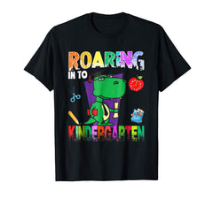 tdlapparel Roaring Kindergarten Dinosaur T Rex Back to School Shirt Boy T-Shirt - TDL-APPAREL