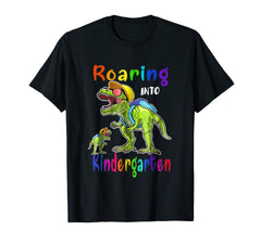 tdlapparel Roaring Kindergarten Dinosaur T Rex Back to School Shirt Boy T-Shirt - TDL-APPAREL