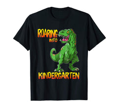 tdlapparel Roaring Into Kindergarten T Rex Back to School Shirt T-Shirt - TDL-APPAREL