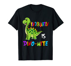 tdlapparel Kindergarten Is Dino Mite Cute T-shirt Kinder Teacher Gift T-Shirt - TDL-APPAREL